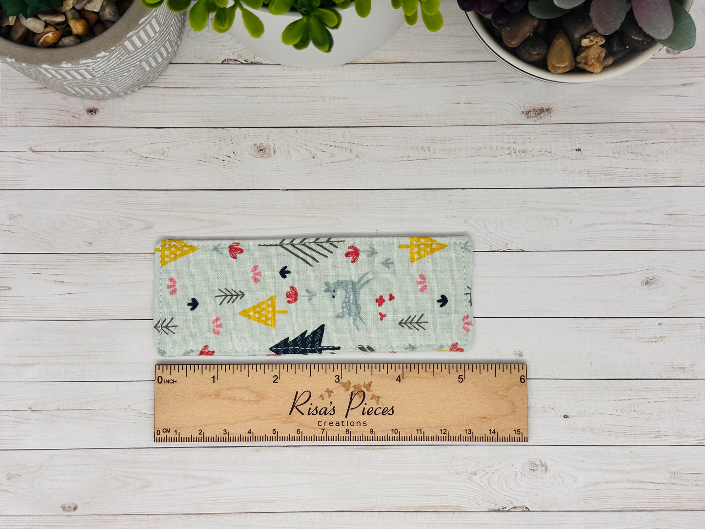 Woodland Fabric Bookmark, book club gift for reader, Stocking stuffer for book lover, best friend teacher gift, for mom, For young readers