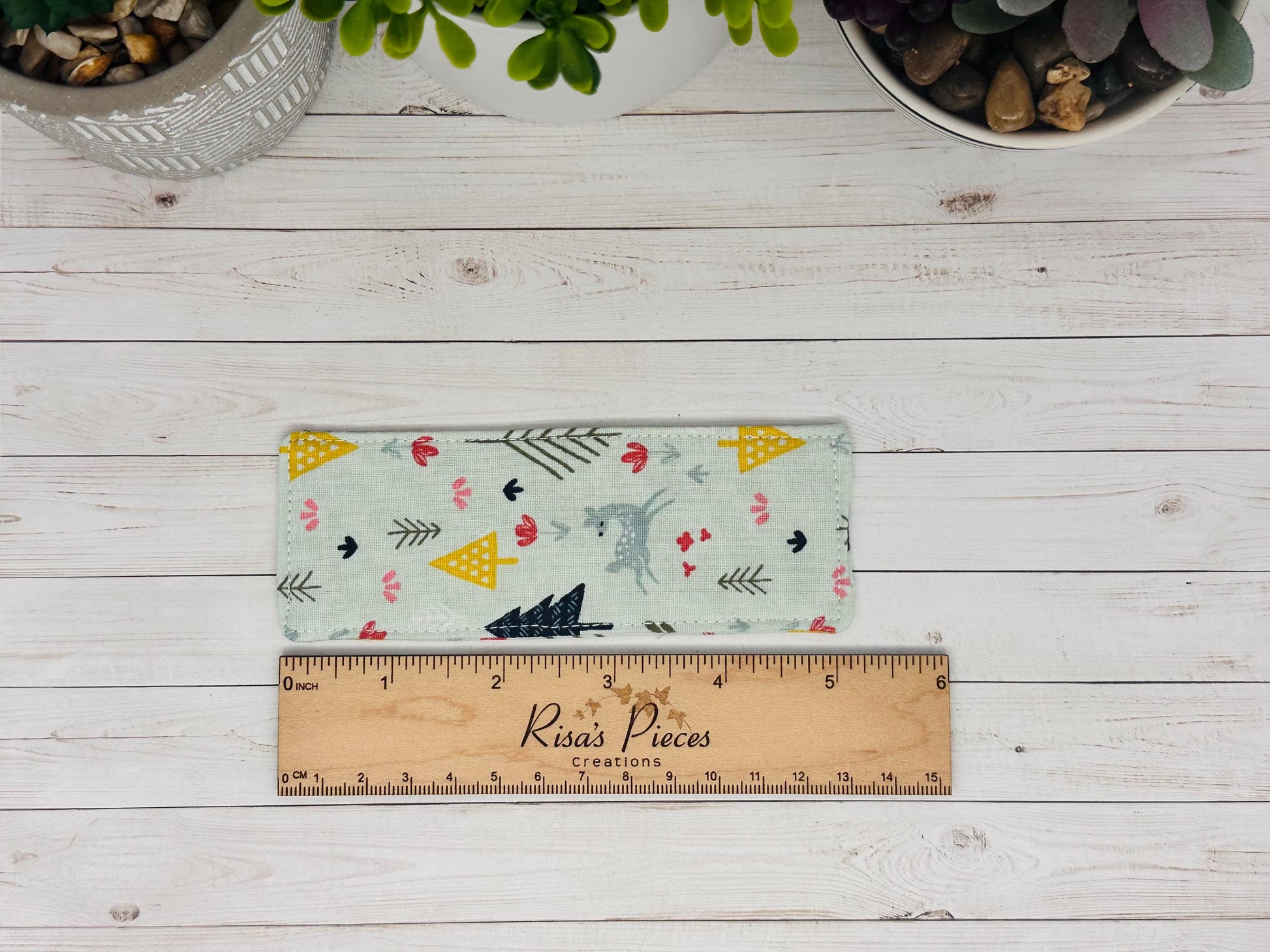 Woodland Fabric Bookmark, book club gift for reader, Stocking stuffer for book lover, best friend teacher gift, for mom, For young readers