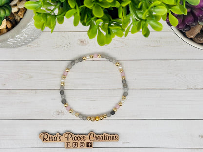 April Showers Crystal Beaded Bracelet, Iridescent Stretch Bracelet, Handmade Jewelry, Spring Gift for Her, Teacher Appreciation, Mothers Day