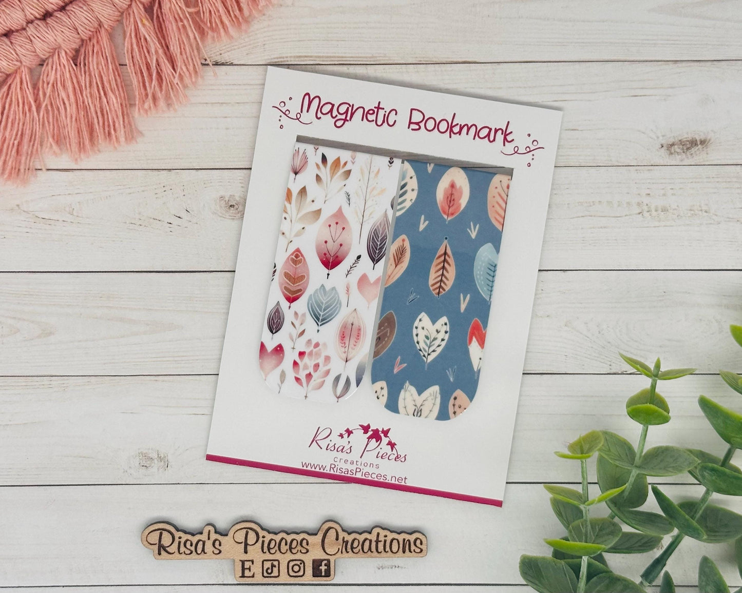 Boho Watercolor Botanical Leaf Magnetic Bookmarks, Reading Accessory, Planner Accessory, Bookish Gift for Book Club, Book Lover Reader Gift