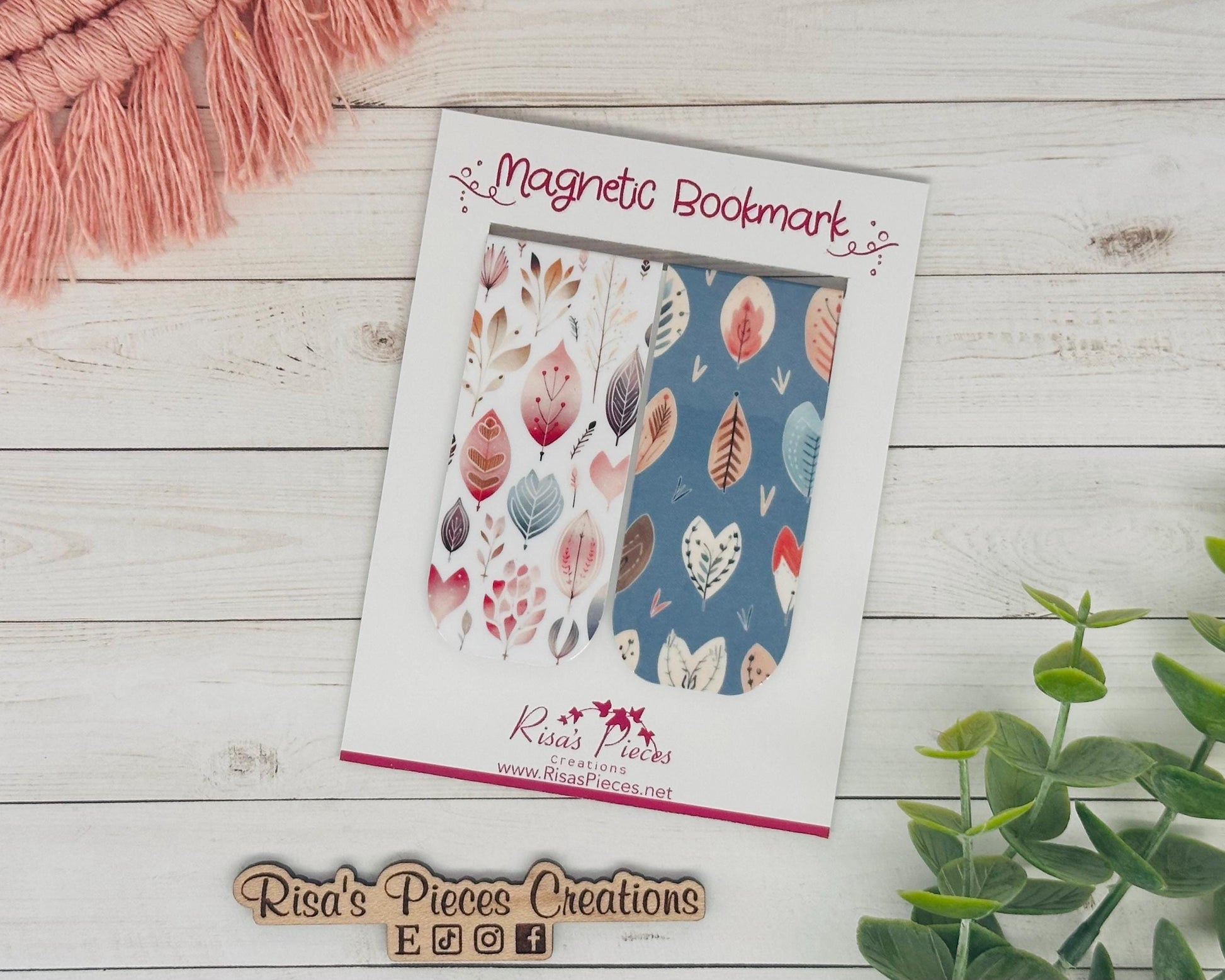 Boho Watercolor Botanical Leaf Magnetic Bookmarks, Reading Accessory, Planner Accessory, Bookish Gift for Book Club, Book Lover Reader Gift