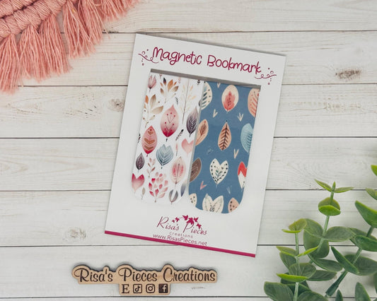 Boho Watercolor Botanical Leaf Magnetic Bookmarks, Reading Accessory, Planner Accessory, Bookish Gift for Book Club, Book Lover Reader Gift