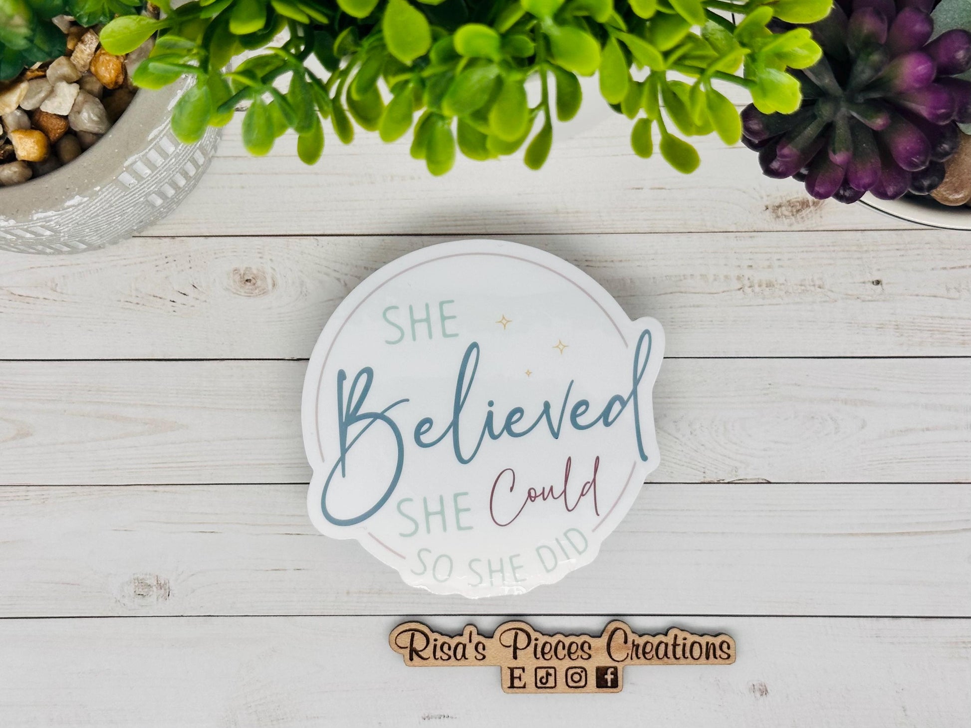 Faith Sticker Pack, Christian Stickers, Bible Verse, Religious Gift for Her, Bible Study Gift for Friend, Psalm 23, She Believed She Could