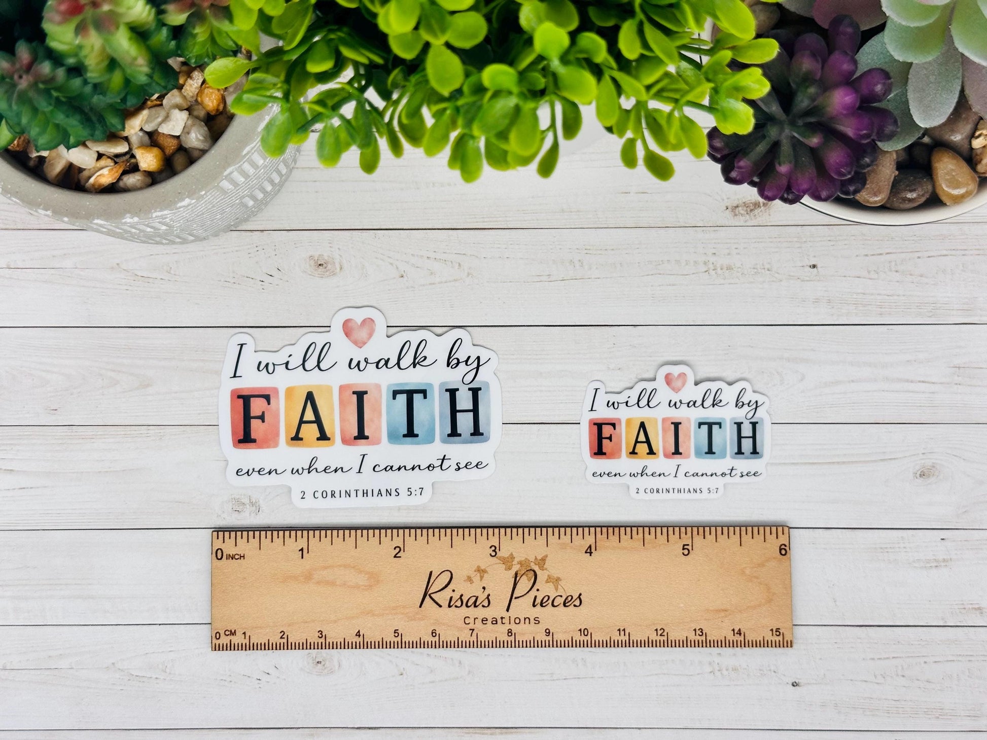 Walk by Faith Sticker, 2 Corinthians 5:7, Christian Bible Verse Sticker, Faith Sticker, Scripture Gift for Her, Bible Study Gift for Friend