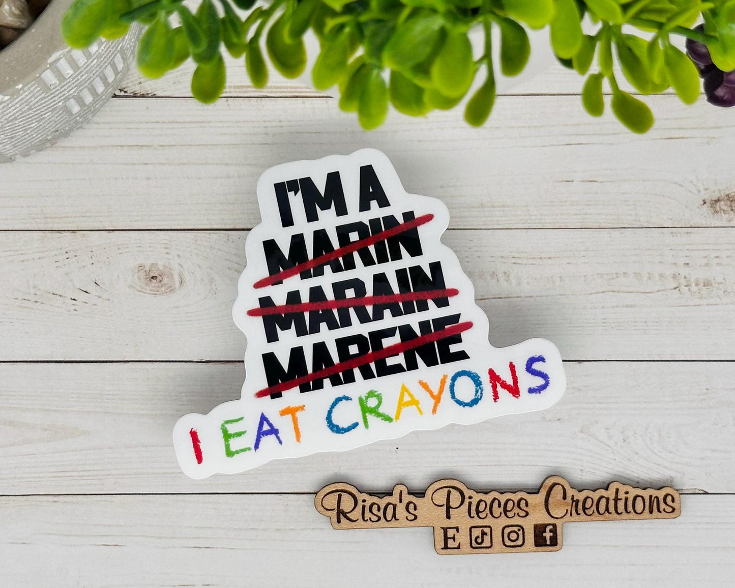 I’m a Marine I Eat Crayons Sticker, Funny Military Sticker, Marine Gift, Boot Camp Graduation Gift for Son, for Daughter, Military Humor