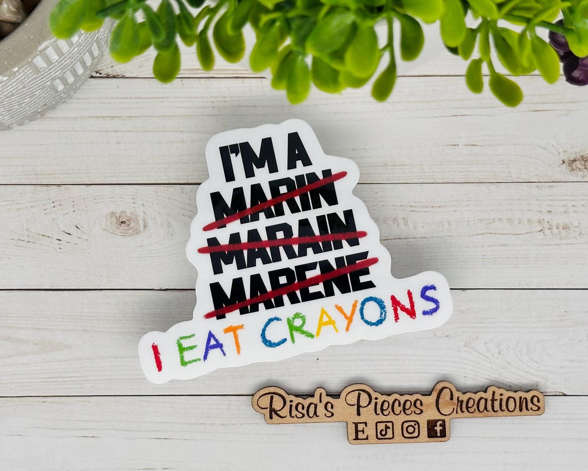 I’m a Marine I Eat Crayons Sticker, Funny Military Sticker, Marine Gift, Boot Camp Graduation Gift for Son, for Daughter, Military Humor
