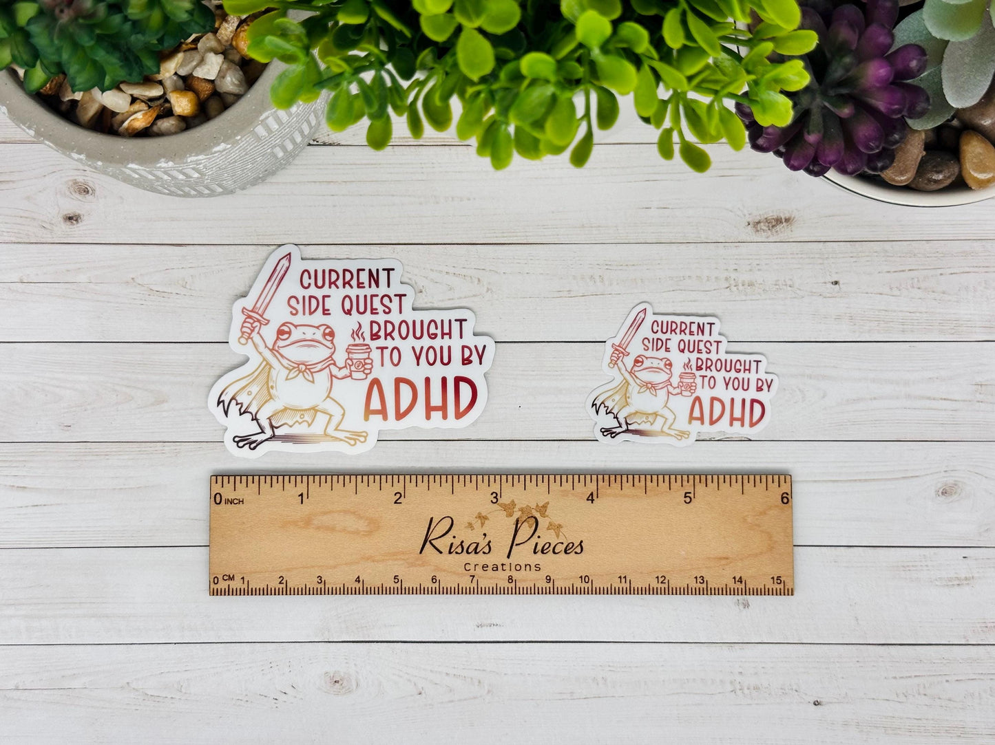 Side Quest ADHD Sticker, ADHD Brain, Gift for Mom, Neurodivergent Gift, ADHD Family, Adhd Awareness, Funny Frog Sticker, Best Friend Gift