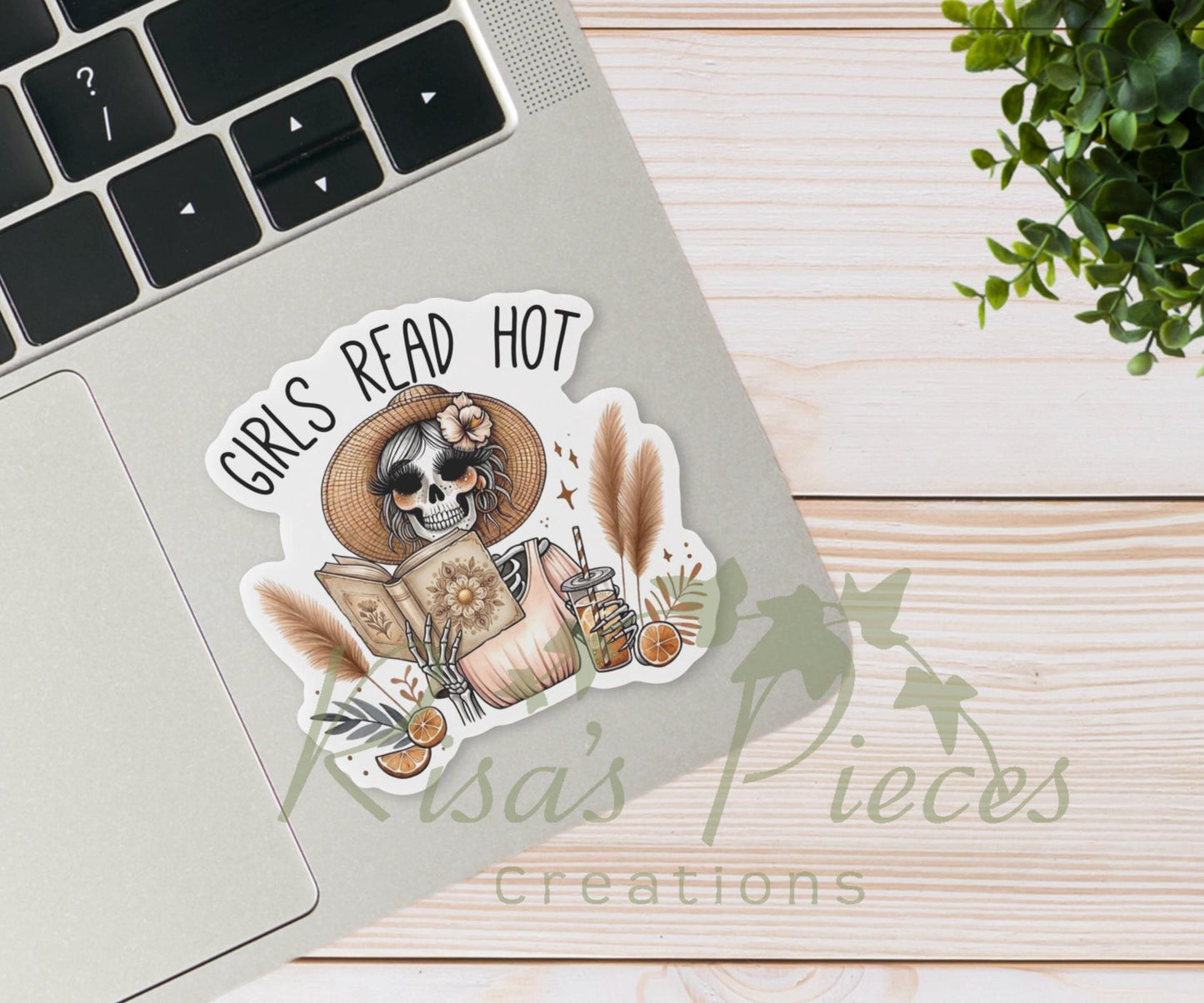 Girls Read Hot Sticker, Just because gift for Book Lover, Bookish gift for mom, Funny Book Club Gift, Menopause Humor, Hotflash Gift for Her