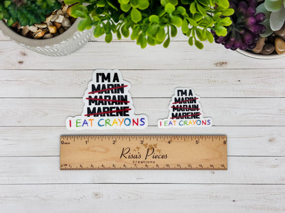 I’m a Marine I Eat Crayons Sticker, Funny Military Sticker, Marine Gift, Boot Camp Graduation Gift for Son, for Daughter, Military Humor