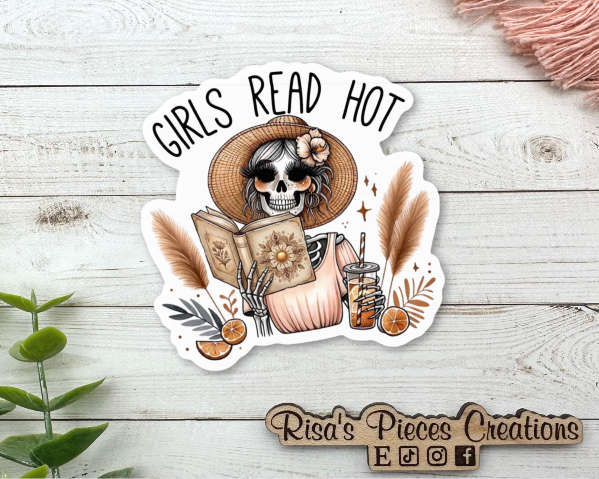 Girls Read Hot Sticker, Just because gift for Book Lover, Bookish gift for mom, Funny Book Club Gift, Menopause Humor, Hotflash Gift for Her