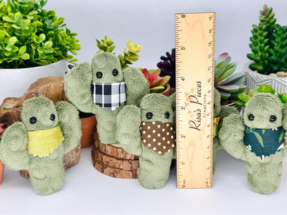 Cuddle Cactus Weighted Plush, Pocket Sized Sensory Toy, Handmade Anxiety Comfort Plushie, Soft Fuzzy Cactus with Bandana, Stocking Stuffers
