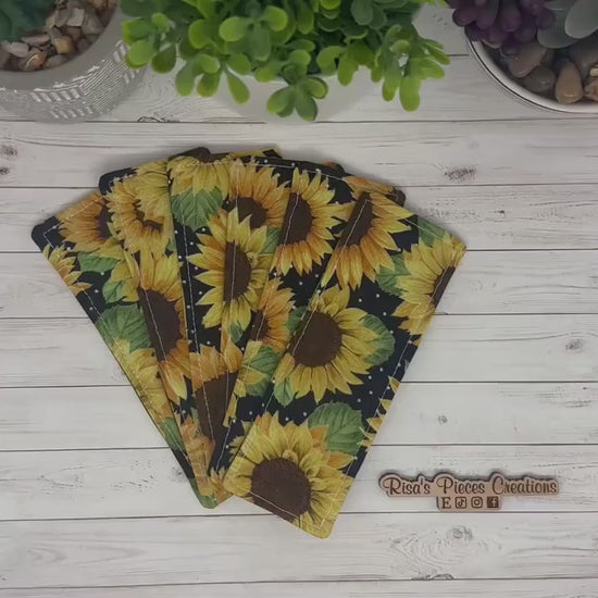 Sunflower Fabric Bookmark, book club gift, for reader, Stocking stuffer for book lover, best friend teacher gift, for mom, Cloth bookmark