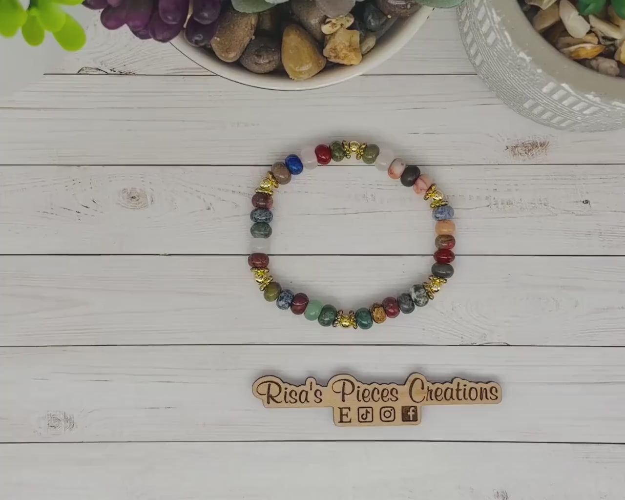 Trail Mix Multi Gemstone Beaded Bracelet, Nature Lover Gift, Earthy Gold Accent Jewelry, Natural Jewelry, Gift for Her Birthday Gift for Mom